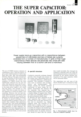 The Super Capacitor: Operation And Application